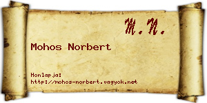 Mohos Norbert névjegykártya
