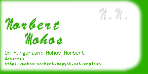 norbert mohos business card